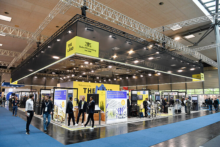 Ansicht auf den Baden-Württemberg Pavillon auf der Hannover Messe 2022.