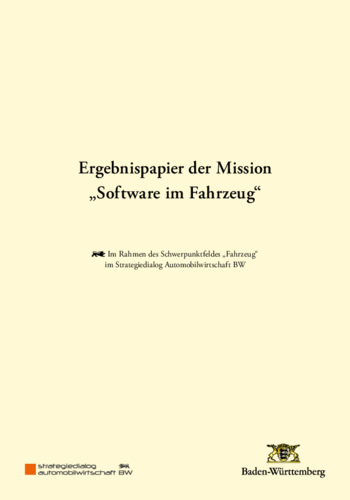 Ergebnispapier der Mission "Software im Fahrzeug"