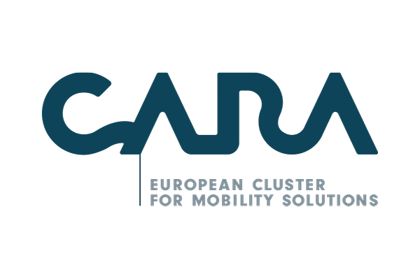 Ein Logo mit der Aufschrift CARA - European Cluster for Mobility Solutions