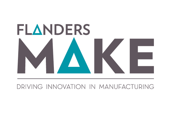 Ein Logo mit der Aufschrift Flanders Make - Driving innovation in manufacturing
