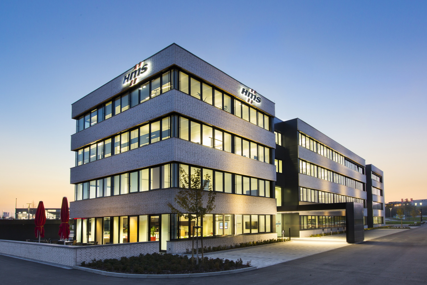 Das Gebäude der Firma HMS